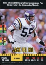 1995 Donruss Red Zone JACK DEL RIO VIKINGS