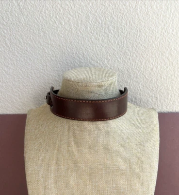 Collar Gargantilla Ajustable Cuero Italiano Marrón Pellemelle 14 1/2" Foto 1 de 4