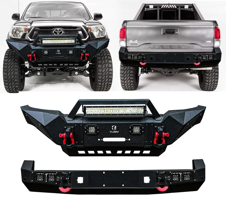 Vijay For 2005-2015 Toyota Tacoma New Front/Rear Bumper W/Winch Plate&LED Lights Foto 1 de 1