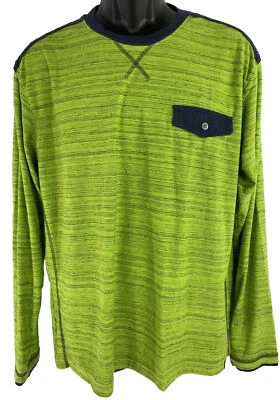 Burnside Para Hombre XL Camisa Pull Over Verde Azul Manga Larga Camiseta Aire Libre Escuela Foto 1 de 4