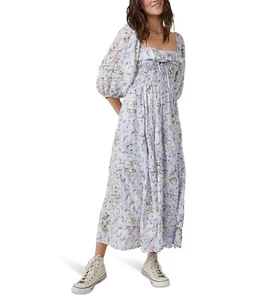 Free People Oasis bedrucktes Midikleid Lavendel-Kombi MD (Damen 8-10) - Bild 1 von 4