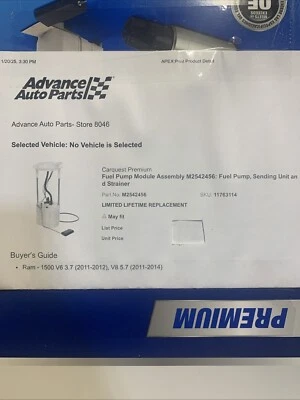 Ram 1500 2011-2012 bomba de combustible Foto 1 de 2