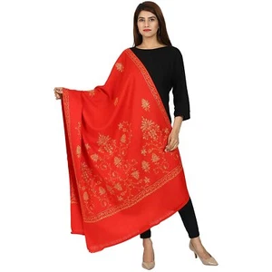 New Women's Kashmiri Hand Embroidered Wool Shawl Stole Scarf Wrap - Imagen 1 de 4