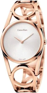 Orologio Donna CK CALVIN KLEIN ROUND K5U2S646 Acciaio Rosè Misura S SWISS MADE - Foto 1 di 1