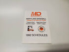 RS20 Maryland Baseball 1992 Minor Baseball Pocket Schedule - A.C.E.