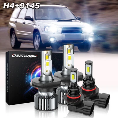 for Subaru Forester 1998-2002 A+ LED Headlight Fog Light Bulbs Combo Kit 6K 2set - Image 1 of 4