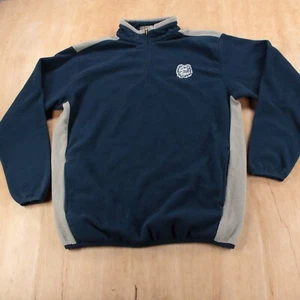 vtg y2k MAJESTIC UConn Huskies 1/4 zip colorblock fleece pullover jacket LARGE - Picture 1 of 7