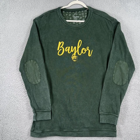 Baylor Bears Shirt Adult Large Pressbox Green Long Sleeve Knit Long Tail NCAA Cover