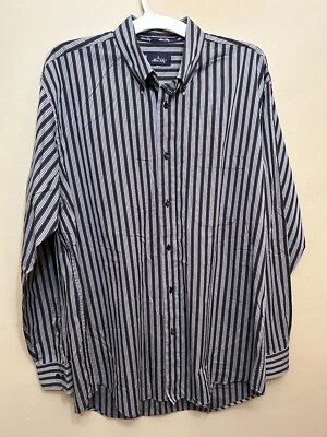 Allen Solly Shirt Button Long Sleeves Men’s Large Button Down Cotton Blue/Black - Image 1 of 4