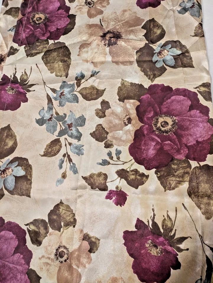 Cortina de ducha Bacova ciruela azul oliva floral sobre beige satinado 72x72 Foto 1 de 4