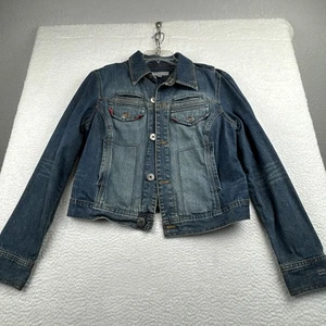 Chaqueta de camionero vaquera azul Tommy Hilfiger vintage Y2K 2004 grande para mujer - Imagen 1 de 24