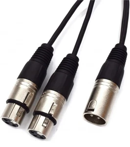 1 x Stecker XLR auf 2 x Buchse XLR Mikrofon Splitter Kabel/Kombinator gebrauchter Zustand - Bild 1 von 2