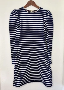 Boden Puffed Sleeve Cotton Striped Navy Dress Women’s Long Sleeve US 6 Preppy EU - Picture 1 of 4