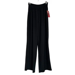 NWT NEW SPANX Bod-A-Bing Women Medium Black Wide Leg Pull On Dress Pant Elastic - Picture 1 of 8