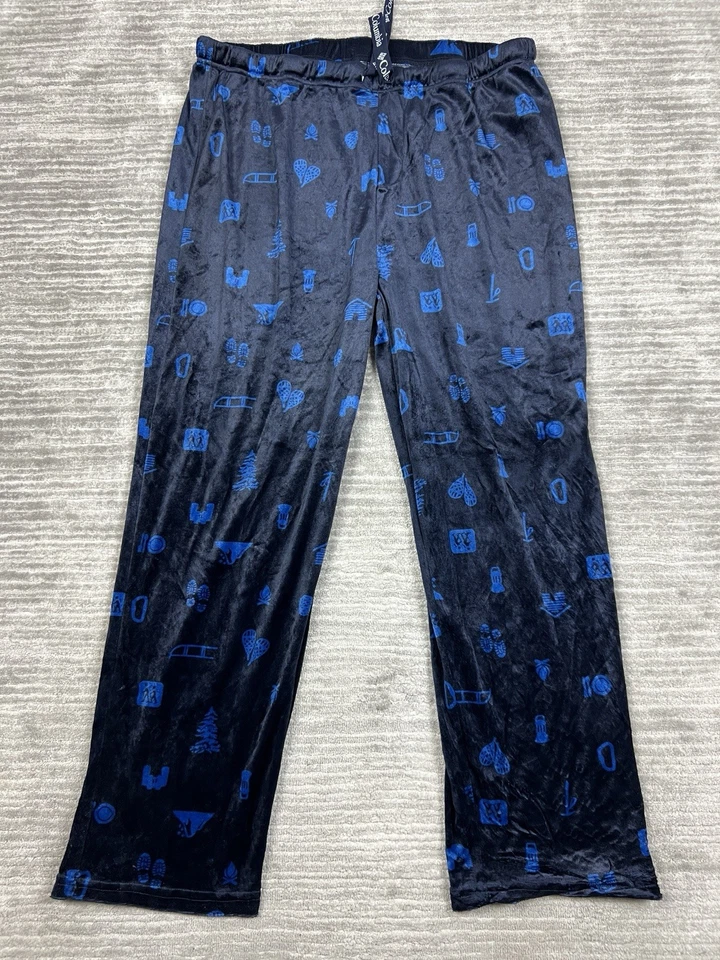 Pantalones de pijama Columbia para hombre XL azul estampado suave polar tirar en salón cómodos Foto 1 de 4