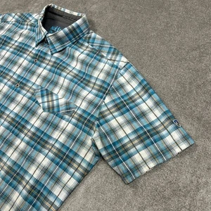 Camisa Kuhl Para Hombres Grande A Cuadros Manga Corta Abotonada Texturizada Seersucker Informal - Imagen 1 de 9