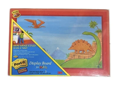 Post-It Display Bulletin Board For Kids Super Sticky Artwork Drawings Dinosaurs - Image 1 of 4