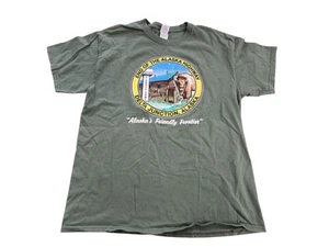 Retro Mens L End Of Alaska Highway Delta Junction Souvenir Travel T Shirt - Picture 1 of 4