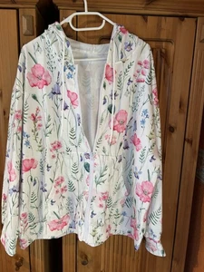 Süßer Damen - Hoody , Weiß/Bunt , Biumenmuster , Gr.XL - Bild 1 von 5
