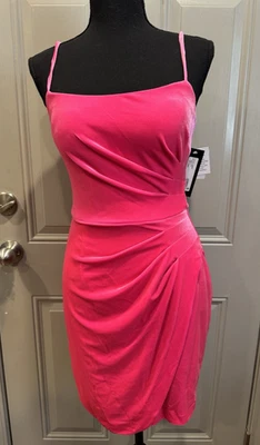 Betsy & Adam Pink Velvet Sheath Cocktail Party Dress Size 2 NEW - Image 1 of 4
