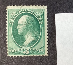 US Stamp 1873 Washington #158 3¢ 3c Banknote hard paper secret mark hinged - Picture 1 of 2