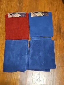 Vintage Kunin Rainbow Plush Felt NEW Denim Cranberry Foss 18"x22.5" Lot Of 4 - Picture 1 of 6