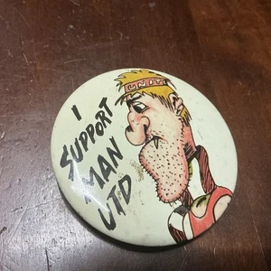 I SUPPORT MAN UTD …MANCHESTER UNITED SUPPORTERS BADGE VINTAGE 1980’s - Bild 1 von 3