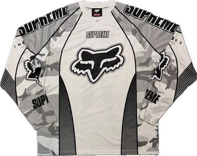 Camiseta de fútbol Supreme X Fox Racing camuflaje de nieve M — gráfico DMX FW25 Foto 1 de 4