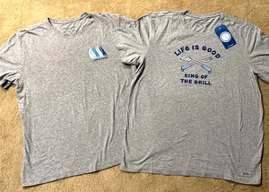 2 Life Is Good Tees Mens XL Gray NWT King Of The Grill and NWOT Sailboats XL - Picture 1 of 11
