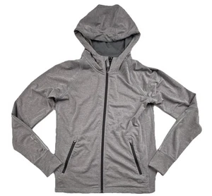 Capa 8 Para Hombres Pequeña Cremallera Frontal Completa Sudadera con Capucha Gris Cremallera Bolsillo Agujeros para Pulgar Ropa Activa - Imagen 1 de 6