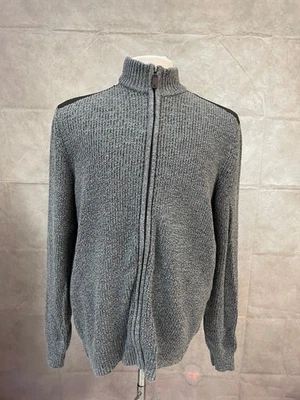 Cárdigan gris con cremallera completa IZOD para hombre talla XL Foto 1 de 4