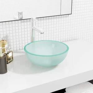 Lavabo de Vidrio Templado Transparente Baño Cuarto Aseo Multitalle vidaXL - Imagen 1 de 36