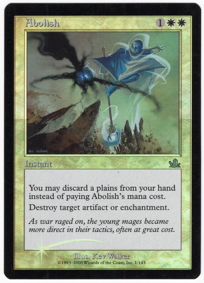 Abolish 2000 Prophecy SHIFTED FOIL MISPRINT White Uncommon Instant MTG NM AZ2 - Image 1 of 2