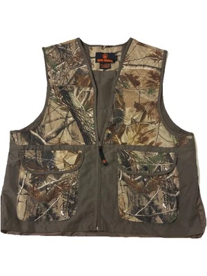 Game Winner Real Tree Camo Hunting Zip Vest Game Pockets Men's Large - Image 1 of 4