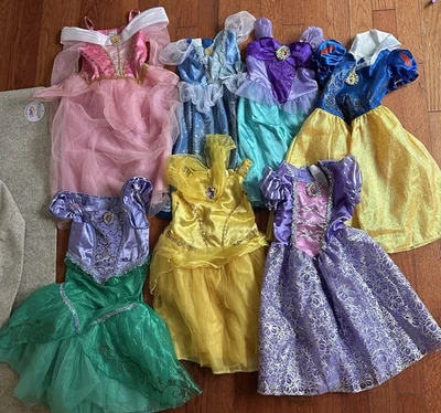 Lot of Princess Dresses Girls Size 4–6X Aurora Snow White Ariel Belle Costumes￼ - Image 1 of 4