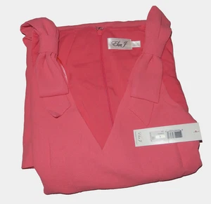 Vestido recto Eliza J para mujer rosa lazo hombro sin mangas cuello en V cremallera trasera, talla 4 - Imagen 1 de 7