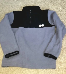 Under Armour Boy's 1/4 Zip Neck Fleece Pullover Gray Size 7 - Picture 1 of 4