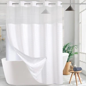 Versatile Waterproof Extra Wide Shower Curtain for Home and Hotel Use - 108 x 74 - Picture 1 of 9