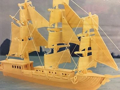 Woodcraft Construction Kit European Sailing Boat Assembly 3D Icon P049 New - Image 1 of 4