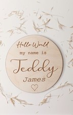 Hello World my name is | Targa nome bambino personalizzata | Benvenuti nel mondo |