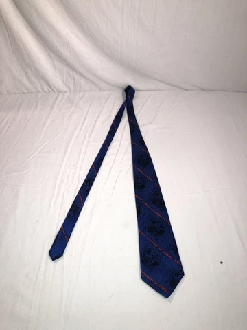 Men’s University of Florida Gators Emblem and Spell Out Logo 100% Silk Tie Blue Cover