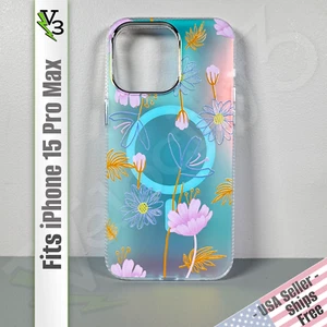 Funda para iPhone 15 Pro Max - Brillo Flor Silvestre | Brillo Holográfico | Magnética - Imagen 1 de 14