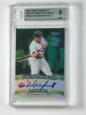 Dave Winfield 2001 Topps Finest Moments Autograph BGS 9 Mint Auto Card #FMA-DW
