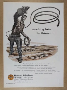 1954 General Telephone System Lineman Kunst Vintage Druck Anzeige - Bild 1 von 1