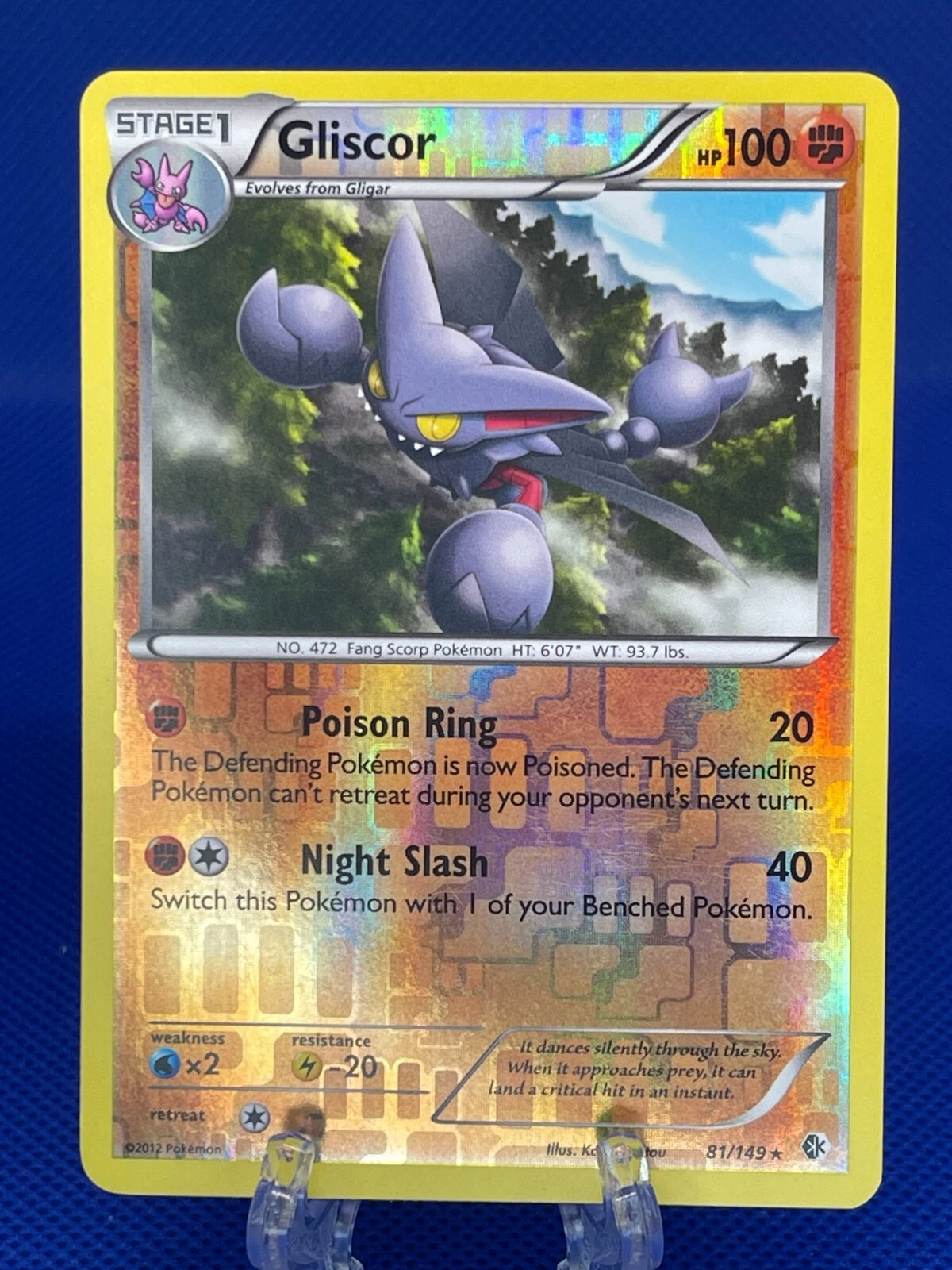 Pokemon TCG Gliscor 81/149 Reverse Holo Rare B&W Boundaries Crossed 2012 LP