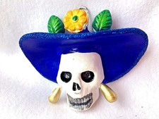 Unusual Day of the Dead CATRINA Ornament Clay Oaxaca Mexico