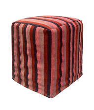 Modern Striped Kilim Seat Cube Ottoman Foot Stool- Purple Stool 65x50cm   
