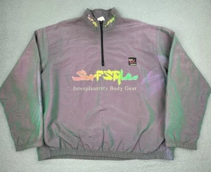 Vintage Surf Style Pullover One Size Iridescent 1/4 Zip Windbreaker Jacket USA - Picture 1 of 20