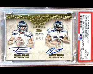 Russell Wilson RC - 2012 Topps 5 estrellas doble novato automático dorado/20 - PSA 8 Pop 1/1 - Imagen 1 de 4