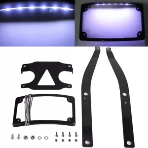 Soporte de montaje de matrícula de motocicleta de 4"" x 7"" y marco LED para Harley FXFB FXFBS - Imagen 1 de 11